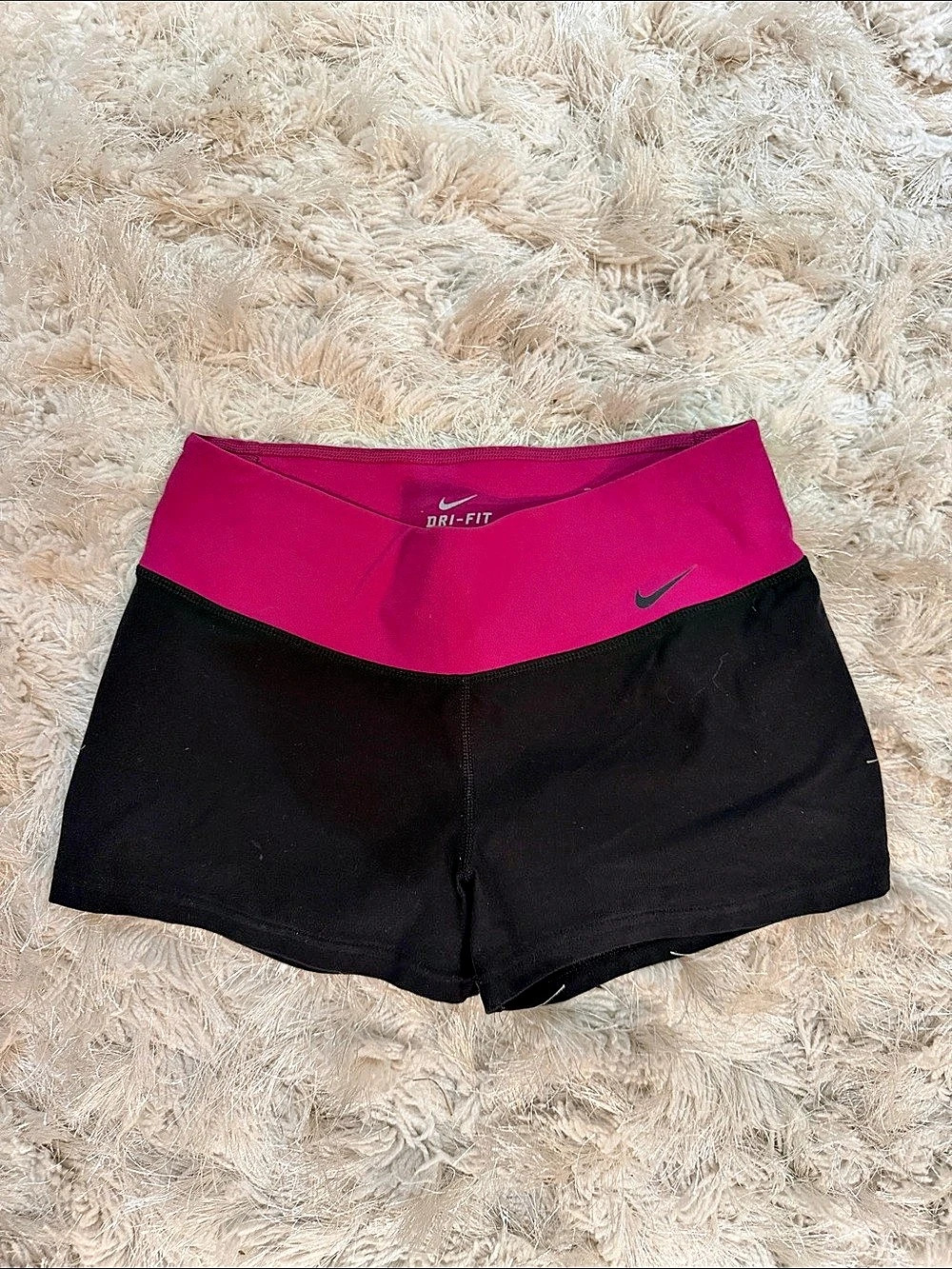 Nike Pro Dri-FIT 3 Inch Shorts Pro 3 Inch Athletic Shorts Black & Pink Small